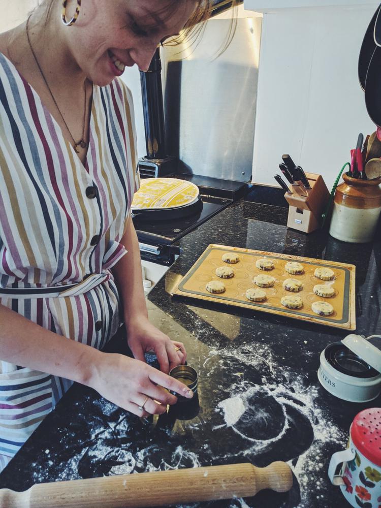 Cutting out shortbread
